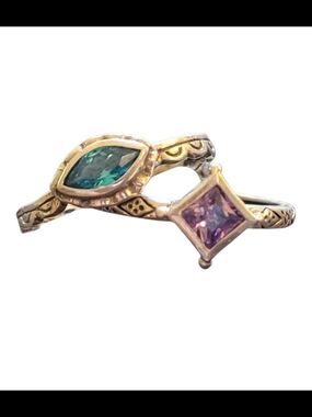 Silpada "Caspian Sea" & "Belle Fleur Amethyst"  Sterling Rings